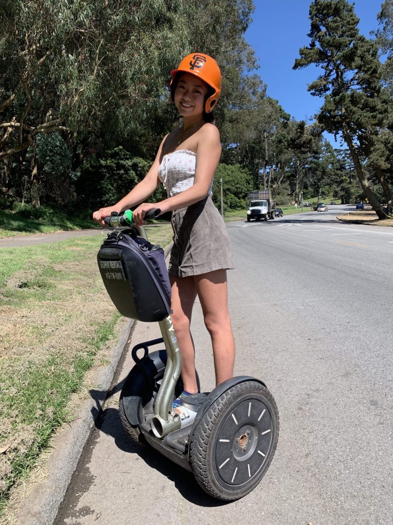 Kelsey on a Segway