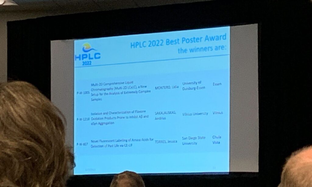 Photo of the list of poster award winners.